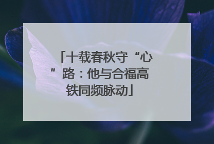 十载春秋守“心”路：他与合福高铁同频脉动