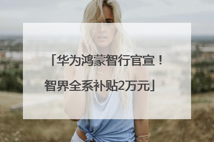 华为鸿蒙智行官宣！智界全系补贴2万元