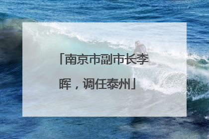 南京市副市长李晖，调任泰州