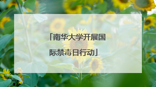 南华大学开展国际禁毒日行动