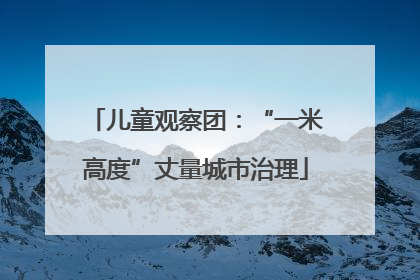 儿童观察团：“一米高度”丈量城市治理