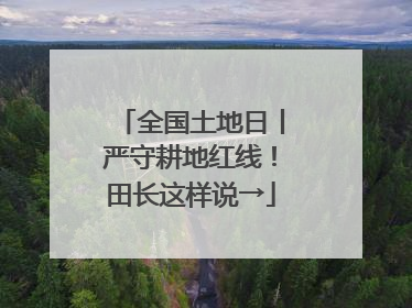 全国土地日丨严守耕地红线！田长这样说→