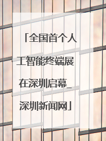 全国首个人工智能终端展在深圳启幕_深圳新闻网