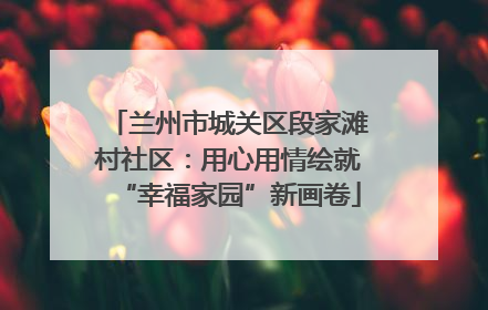 兰州市城关区段家滩村社区：用心用情绘就“幸福家园”新画卷