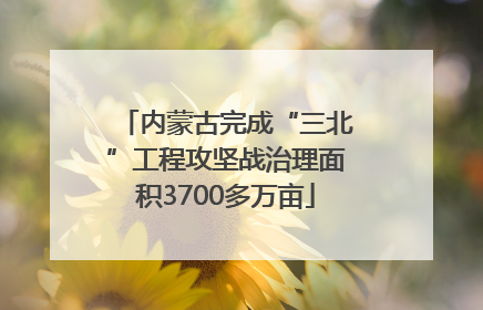 内蒙古完成“三北”工程攻坚战治理面积3700多万亩