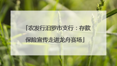 农发行汨罗市支行：存款保险宣传走进龙舟赛场