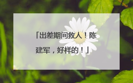 出差期间救人！陈建军，好样的！