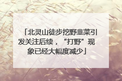 北灵山徒步挖野韭菜引发关注后续，“打野”现象已经大幅度减少