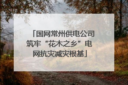 国网常州供电公司筑牢“花木之乡”电网抗灾减灾根基