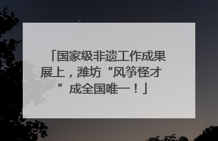 国家级非遗工作成果展上，潍坊“风筝怪才”成全国唯一！