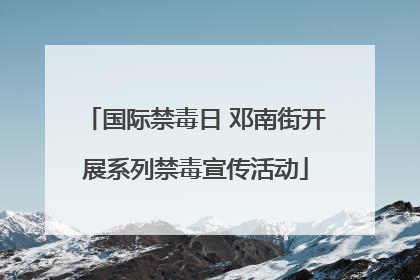 国际禁毒日 邓南街开展系列禁毒宣传活动