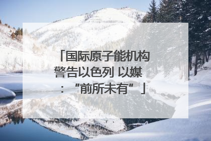 国际原子能机构警告以色列 以媒：“前所未有”