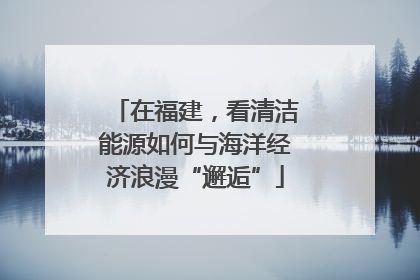 在福建，看清洁能源如何与海洋经济浪漫“邂逅”