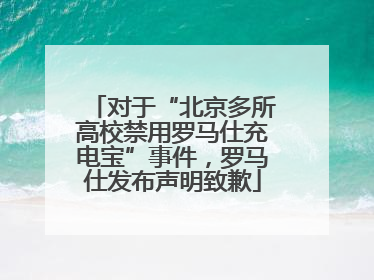 对于“北京多所高校禁用罗马仕充电宝”事件，罗马仕发布声明致歉