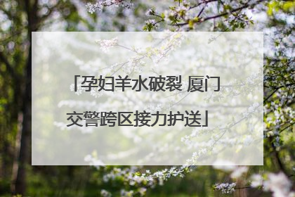 孕妇羊水破裂 厦门交警跨区接力护送
