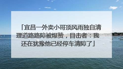 宜昌一外卖小哥顶风雨独自清理道路路障被爆赞，目击者：我还在犹豫他已经停车清障了