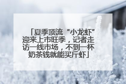 夏季顶流“小龙虾”迎来上市旺季，记者走访一线市场，不到一杯奶茶钱就能买斤虾