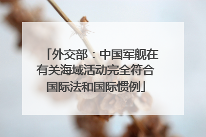 外交部：中国军舰在有关海域活动完全符合国际法和国际惯例