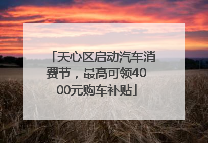 天心区启动汽车消费节，最高可领4000元购车补贴