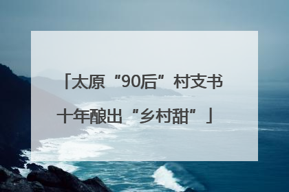 太原“90后”村支书十年酿出“乡村甜”