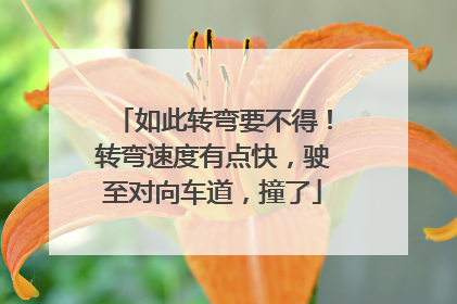 如此转弯要不得！转弯速度有点快，驶至对向车道，撞了