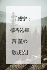 威宁：棕香沁军营 童心敬戎装