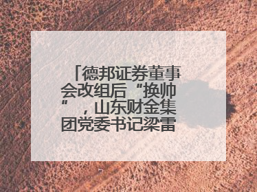 德邦证券董事会改组后“换帅”，山东财金集团党委书记梁雷出任董事长