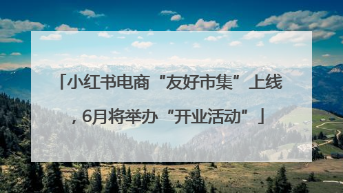 小红书电商“友好市集”上线，6月将举办“开业活动”