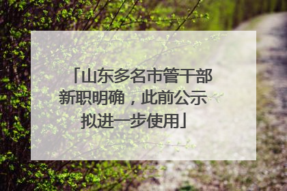 山东多名市管干部新职明确，此前公示拟进一步使用