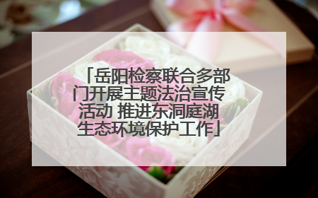 岳阳检察联合多部门开展主题法治宣传活动 推进东洞庭湖生态环境保护工作