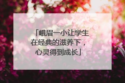 峨眉一小让学生在经典的滋养下，心灵得到成长