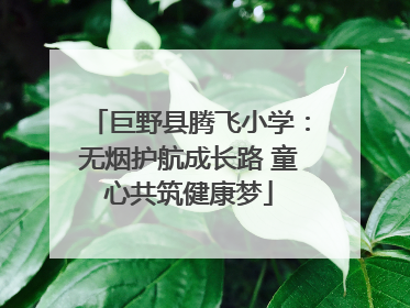 巨野县腾飞小学：无烟护航成长路 童心共筑健康梦