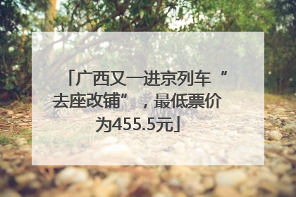 广西又一进京列车“去座改铺”，最低票价为455.5元