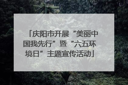 庆阳市开展“美丽中国我先行”暨“六五环境日”主题宣传活动