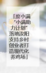 度小满“小满助力计划”落地汝阳支持乡村创业者打造现代化养鸡场