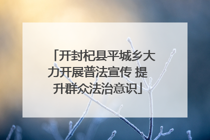 开封杞县平城乡大力开展普法宣传 提升群众法治意识