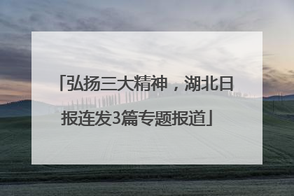 弘扬三大精神，湖北日报连发3篇专题报道
