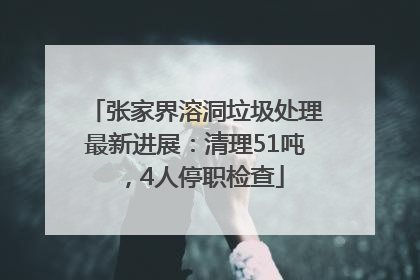 张家界溶洞垃圾处理最新进展：清理51吨，4人停职检查