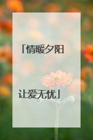 情暖夕阳 让爱无忧