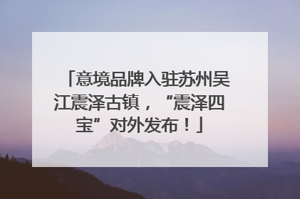 意境品牌入驻苏州吴江震泽古镇，“震泽四宝”对外发布！