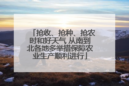 抢收、抢种、抢农时和好天气 从南到北各地多举措保障农业生产顺利进行