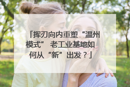 挥刃向内重塑“温州模式” 老工业基地如何从“新”出发？