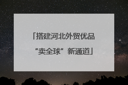 搭建河北外贸优品“卖全球”新通道