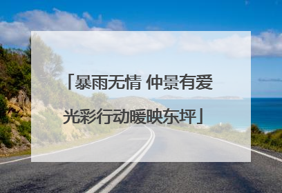 暴雨无情 仲景有爱 光彩行动暖映东坪