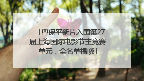 曹保平新片入围第27届上海国际电影节主竞赛单元，全名单揭晓