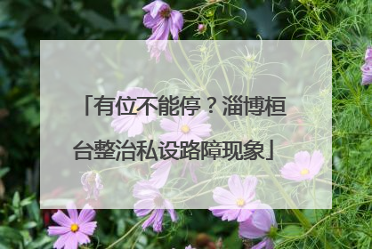 有位不能停？淄博桓台整治私设路障现象