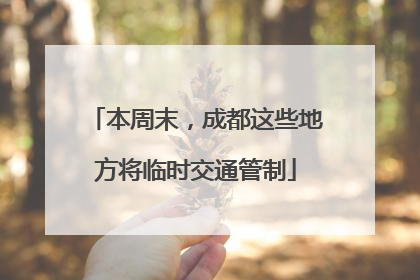 本周末，成都这些地方将临时交通管制