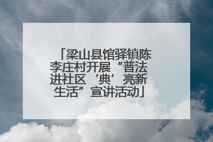 梁山县馆驿镇陈李庄村开展“普法进社区‘典’亮新生活”宣讲活动