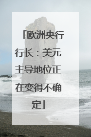 欧洲央行行长：美元主导地位正在变得不确定