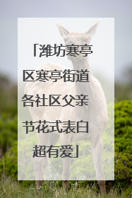 潍坊寒亭区寒亭街道各社区父亲节花式表白超有爱